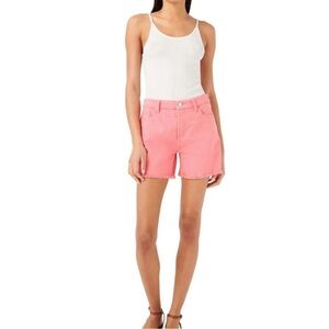 NWT Jen7 Raw Hem Denim Shorts Size 16‎ Coral